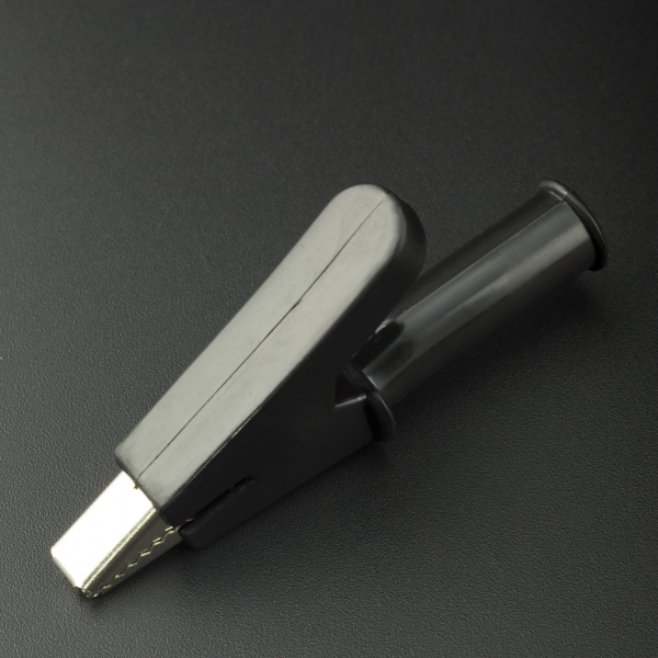 Caimán Conector 10 mm 10A Negro Genérico - 2 Caimán Conector 10 mm 10A Negro Genérico - 2