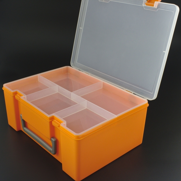 Caja de Herramientas Multifuncional  10.5x25x18 cm Color Naranja Genérico - 4