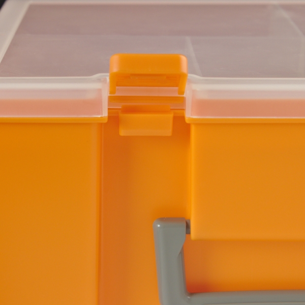 Caja de Herramientas Multifuncional  10.5x25x18 cm Color Naranja Genérico - 3