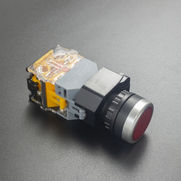 Interruptor Pulsador Normalmente Abierto 22mm YB-LA38 Con Led Indicador Rojo Genérico - 5
