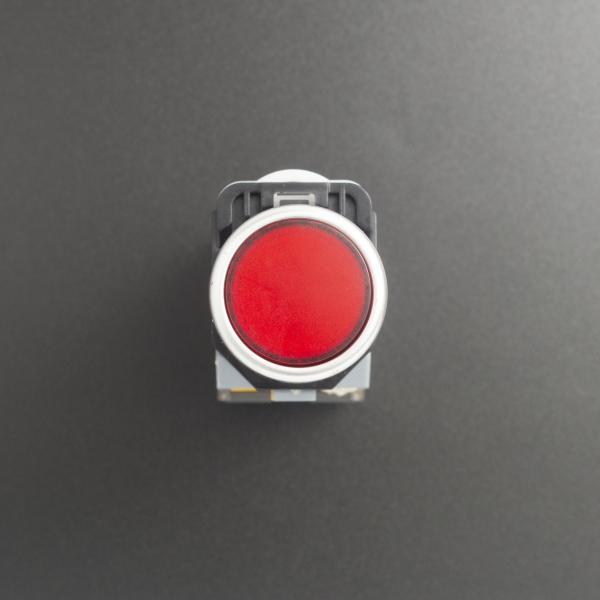 Interruptor Pulsador Normalmente Abierto 22mm YB-LA38 Con Led Indicador Rojo Genérico - 8