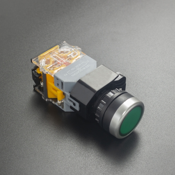 Interruptor Pulsador Normalmente Abierto 22mm YB-LA38 Con Led Indicador Verde Genérico - 3 Interruptor Pulsador Normalmente Abierto 22mm YB-LA38 Con Led Indicador Verde Genérico - 3