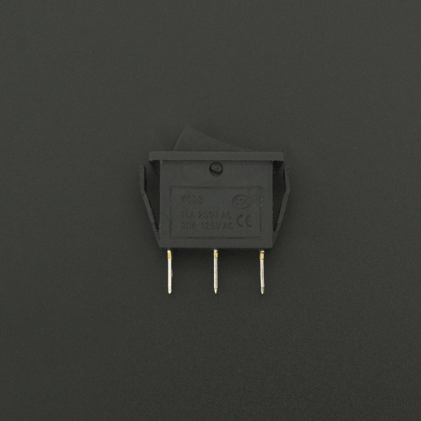 Interruptor Basculante Negro ON/OFF/ON KCD3-3PD Genérico - 2