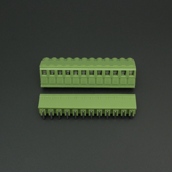 Terminal de Bloque Enchufable 5.08MM Verde 12P Inclinado 90 Grados Genérico - 4