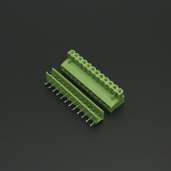 Terminal de Bloque Enchufable 5.08MM Verde 12P Inclinado 90 Grados Genérico - 5