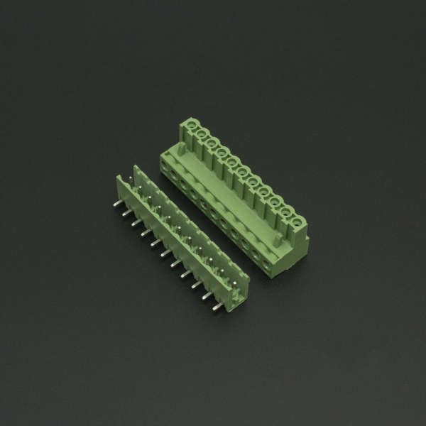 Terminal de Bloque Enchufable 5.08MM Verde 11P Inclinado 90 Grados Genérico - 5