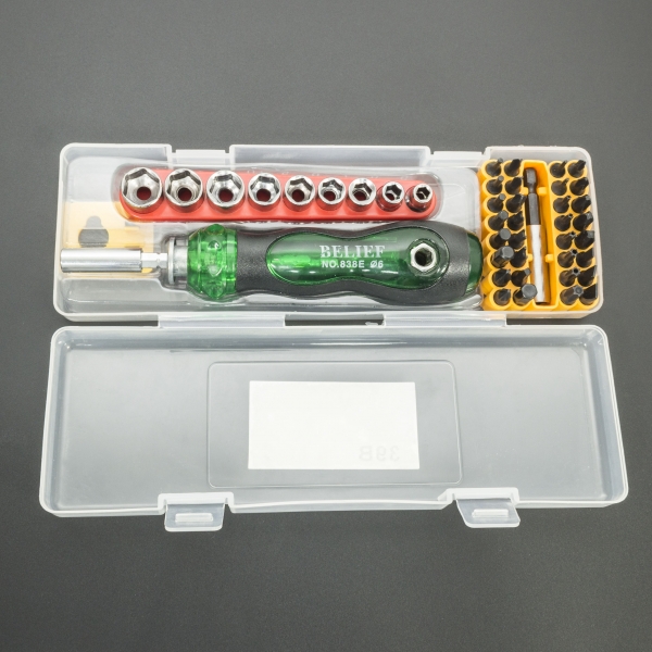 KIT DESTORNILLADOR DE PUNTAS Y COPAS DE PRECISIÓN 40 PIEZAS BELIEF 838E Genérico - 4