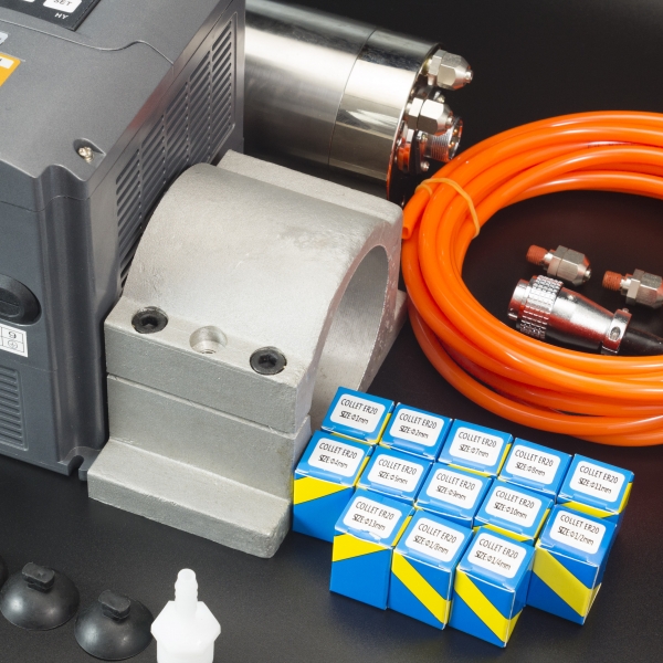 KIT VARIADOR DE FRECUENCIA VFD HY02D211B CON SPINDLE O HUSILLO 2.2KW 24000RPM Y SET DE PORTABROCAS PARA CNC RUTEADORA Genérico - KIT VARIADOR DE FRECUENCIA VFD HY02D211B CON SPINDLE O HUSILLO 2.2KW 24000RPM Y SET DE PORTABROCAS PARA CNC RUTEADORA Genérico -