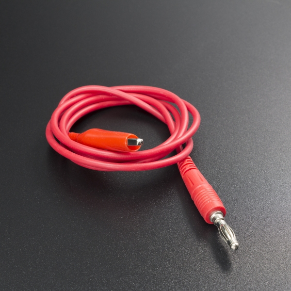 CABLE CONECTOR ROJO CON TERMINAL CABEZA DE BANANA M4 A CAIMÁN MEDIANO Genérico - 1