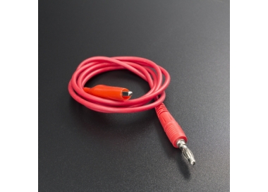 CABLE CONECTOR ROJO CON TERMINAL CABEZA DE BANANA M4 A CAIMÁN MEDIANO Genérico - 1