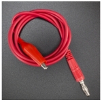 CABLE CONECTOR ROJO CON TERMINAL CABEZA DE BANANA M4 A CAIMÁN MEDIANO Genérico - 2