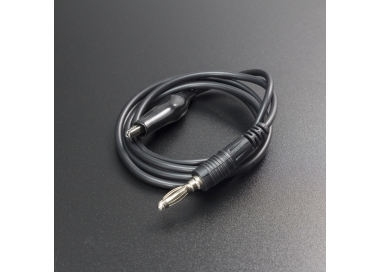 CABLE CONECTOR NEGRO CON TERMINAL CABEZA DE BANANA M4 A CAIMÁN MEDIANO Genérico - 1