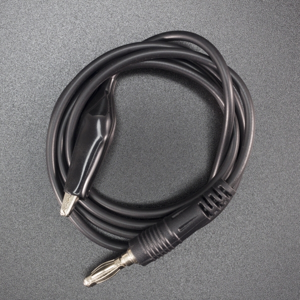 CABLE CONECTOR NEGRO CON TERMINAL CABEZA DE BANANA M4 A CAIMÁN MEDIANO Genérico - 2
