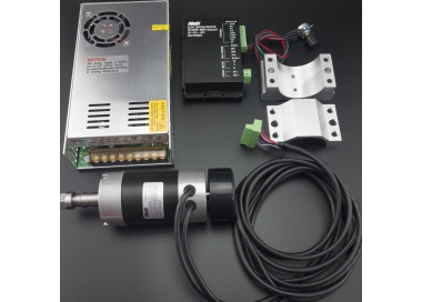 KIT SPINDLE O HUSILLO 400W 12000RPM ER16 SIN ESCOBILLAS CON DRIVER DE CONTROL Y FUENTE DE ALIMENTACIÓN PARA CNC RUTEADORA Genéri