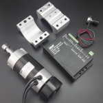 KIT SPINDLE O HUSILLO 400W 12000RPM ER16 SIN ESCOBILLAS CON DRIVER DE CONTROL Y FUENTE DE ALIMENTACIÓN PARA CNC RUTEADORA Genéri