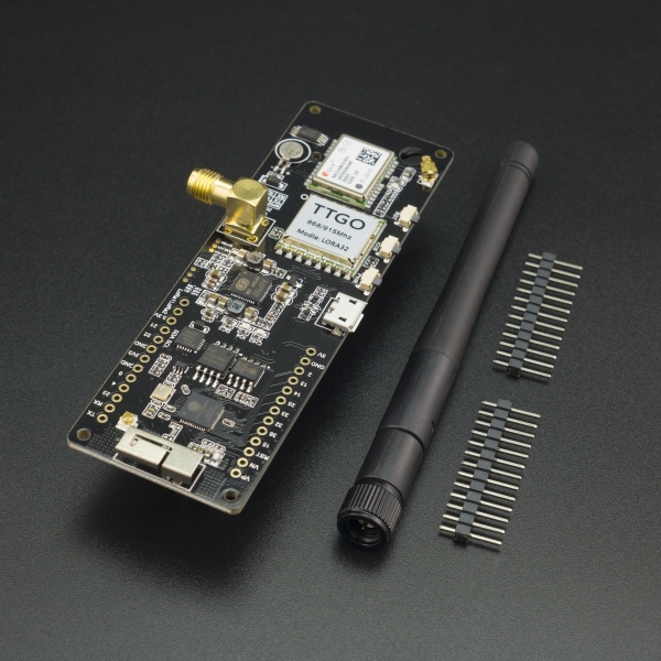 PLACA DE DESARROLLO TTGO CON TRANSCEPTOR LORA 915 MHZ, MODULO GPS NEO-6M Y MODULO WIFI/BLUETOOTH ESP32 PARA IOT CH9102F Genérico