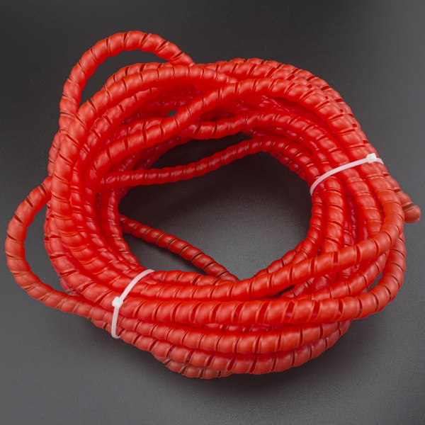 ESPIRAL DE PLÁSTICO 8 MM ROJO PARA COBERTURA DE CABLES 10 METROS Genérico - 2