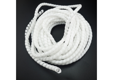 ESPIRAL DE PLÁSTICO 8 MM BLANCO PARA COBERTURA DE CABLES 10 METROS Genérico - 1