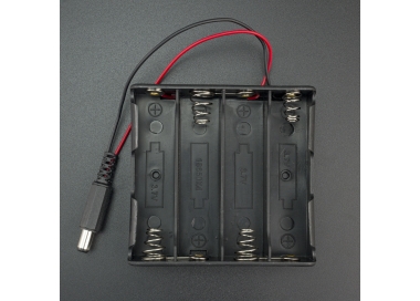 PORTA BATERÍA 18650 X4 CON CONECTOR JACK 5.5X2.1MM Genérico - 1