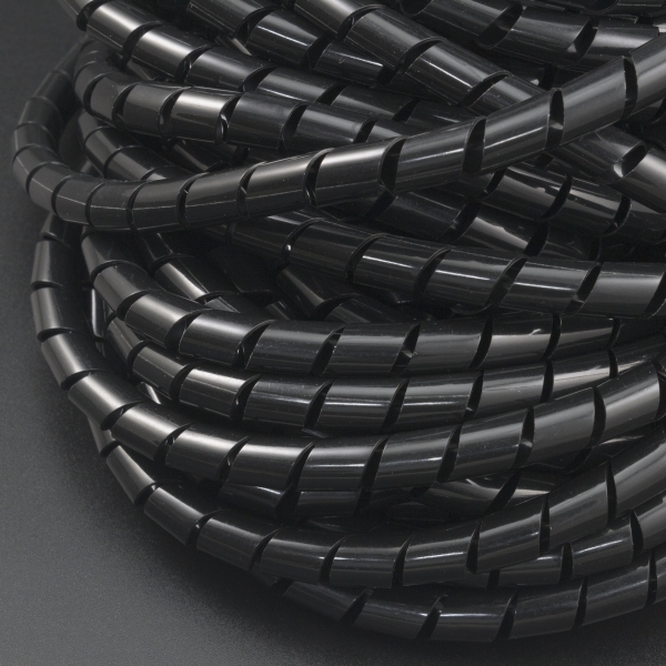 ESPIRAL DE PLÁSTICO 8 MM NEGRO PARA COBERTURA DE CABLES 10 METROS Genérico - 2