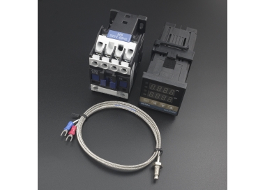Kit Controlador PID de Temperatura REX-C100 + Termocupla tipo K + Relé CJX2 Genérico - 1