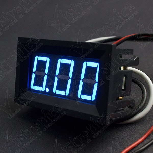 Voltímetro 7 Seg Azul 4.5V- 30V DC Genérico - 1