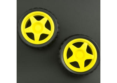 Par de llantas de plástico 6.5cm diámetro Genérico - 1